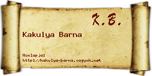 Kakulya Barna névjegykártya